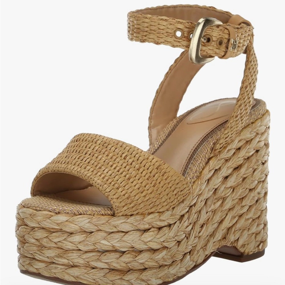 Women's Tan Woven Platform Sandals